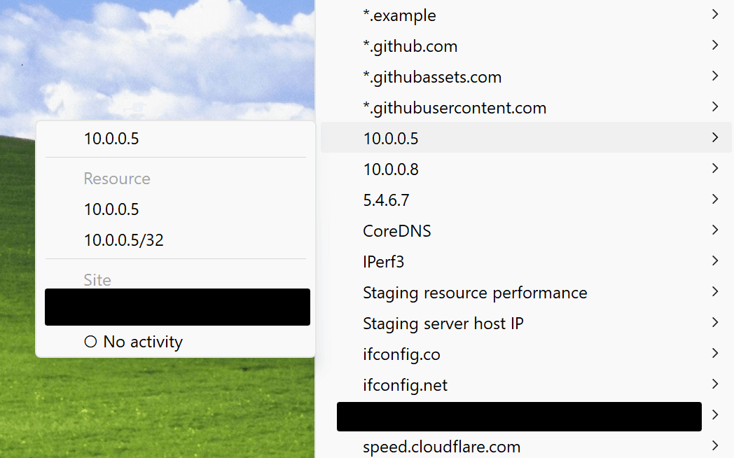 A normal-looking tray menu in Windows, same as it's been since Windows 95